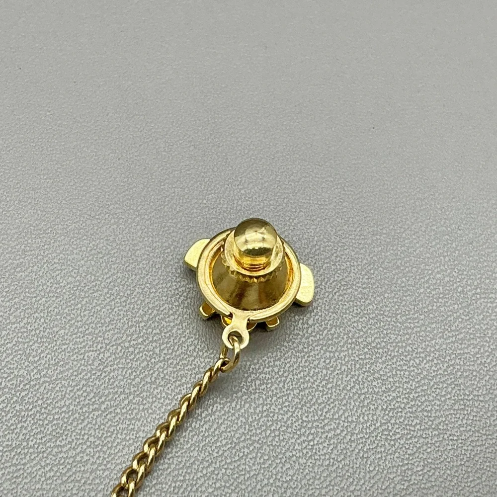 Vintage Gold Tone Golf Tie Pin Tie Tack Chain Bar Men's Novelty Accessory